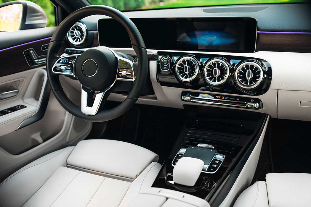 Red Car driving down highway