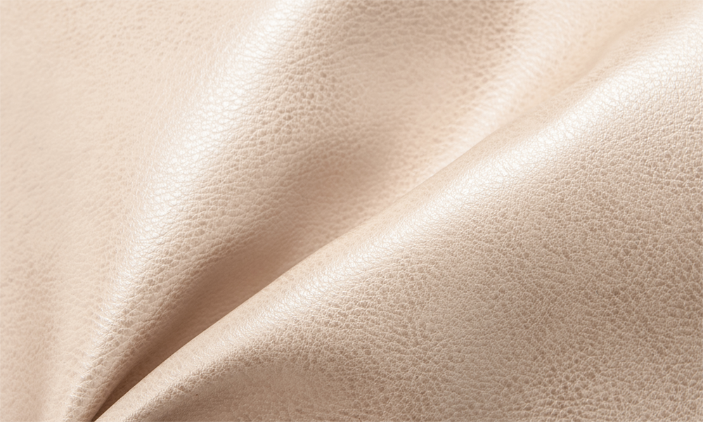 Close-up of polyurethane-based artificial leather treated with Niax™ solutions for improved surface and quality. 