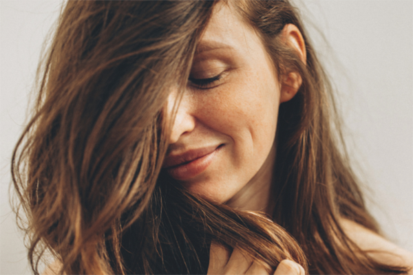 Woman enjoying her hair