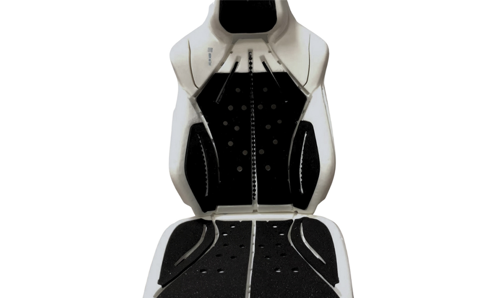 Car seat inner structure showcasing advanced foam components enabled  by Niax catalysts for low-VOC automotive applications.