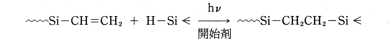 紫外線で分解または活性化した開始剤を触媒としたヒドロシリル化反応を利用