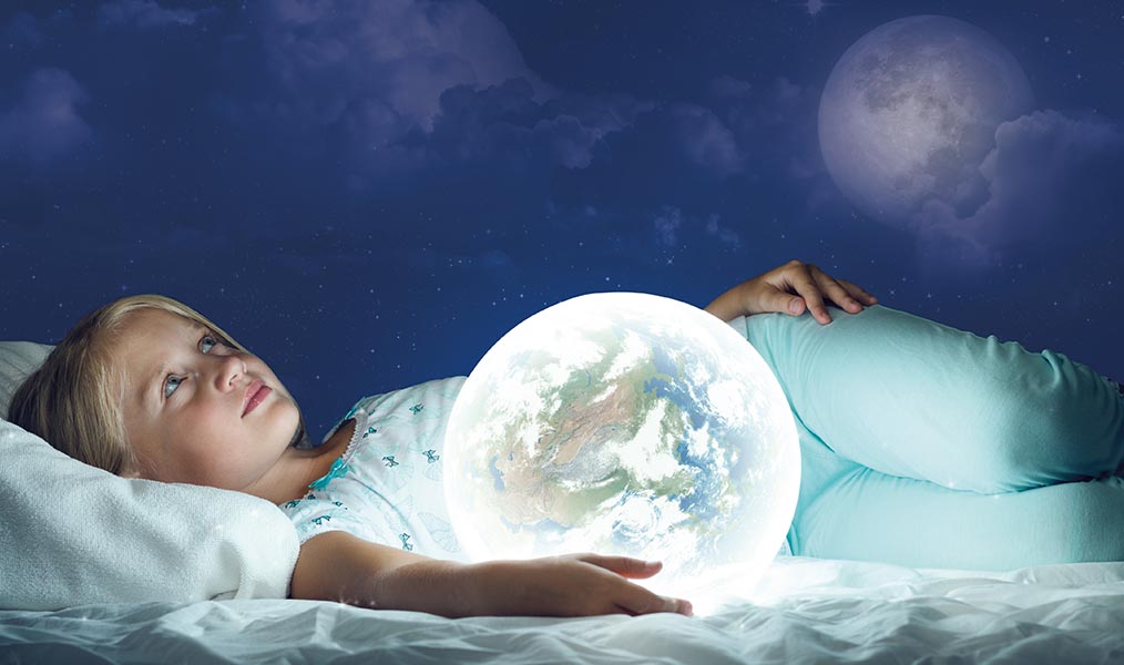 Girl laying in bed on mattress foam mattress