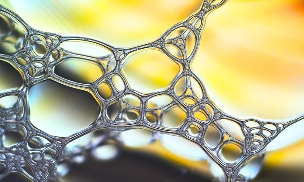 Bolhas mostrando a aplicação de antiespumantes